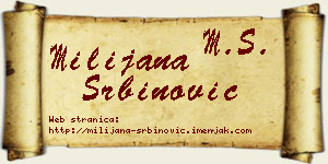 Milijana Srbinović vizit kartica